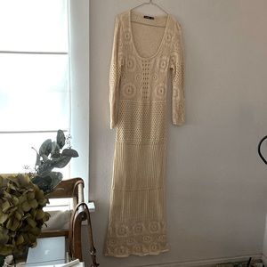 Boohoo crochet knit look dress